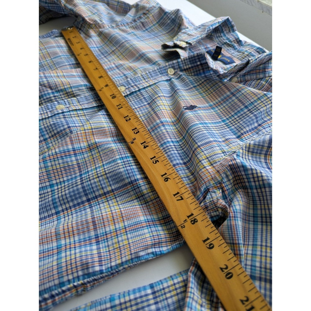 Ralph Lauren Button Down Shirt Women Sz XL Preppy Plaid Cotton Long Sleeve Pony - Picture 7 of 9
